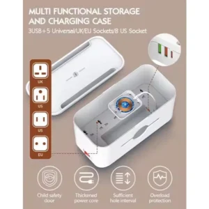 چند راهی برق و شارژر وایرلس الدینیو SN5311W با کابل 2 متری